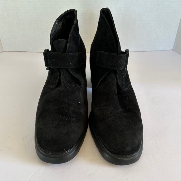 Vintage Krizia By Ilga Suede Ankle Boots Women's Sz 37 1/2 (US Sz 7) - Picture 1 of 10